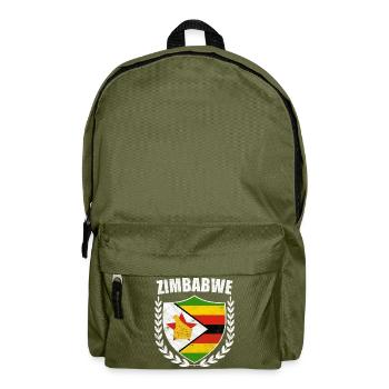 Drapeau du Zimbabwe Zimbabwe Harare Chewa cadeau - Sac à dos - vert olive - Devant
