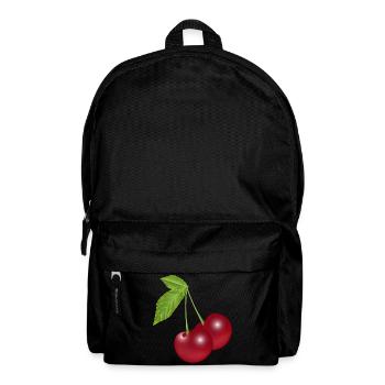 beautiful crunchy dark red cherries - Backpack - black - Front
