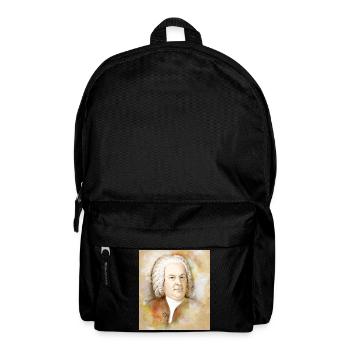 Johann Sebastian Bach in watercolor style - Backpack - black - Front