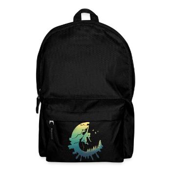 Moonlit Female Rock Climber Forest Silhouette - Backpack - black - Front