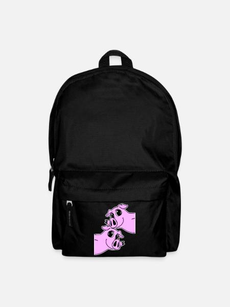Schwein Schweine - Rucksack - Schwarz