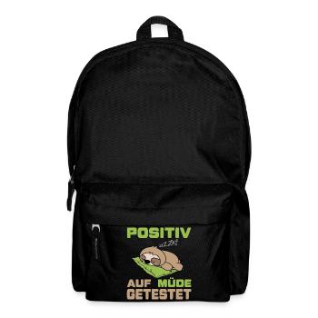 Positiv auf müde getestet (Faultier-Edition) - Rucksack - Schwarz - Vorne