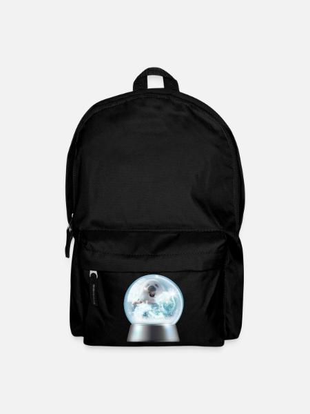 Boule à neige chiot en hiver - Sac à dos - noir