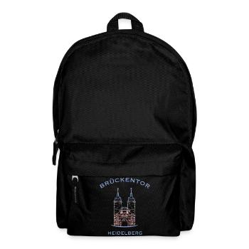 Heidelberg, Wahrzeichen Brückenturm 2 - Rucksack - Schwarz - Vorne