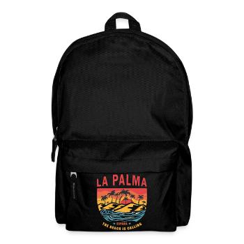 La Palma beach palm tree design - Backpack - black - Front