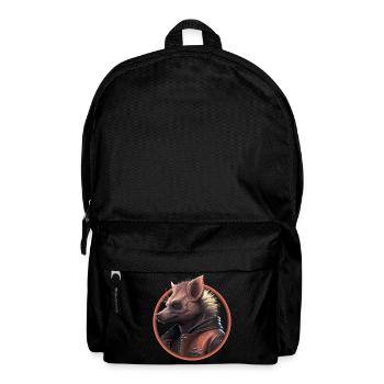 Punk hyena with leather jacket - Backpack - black - Front
