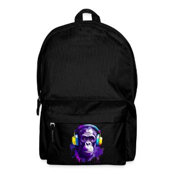 Gorilla Musik Kopfhörer Musik Affe - Rucksack - Schwarz - Vorne