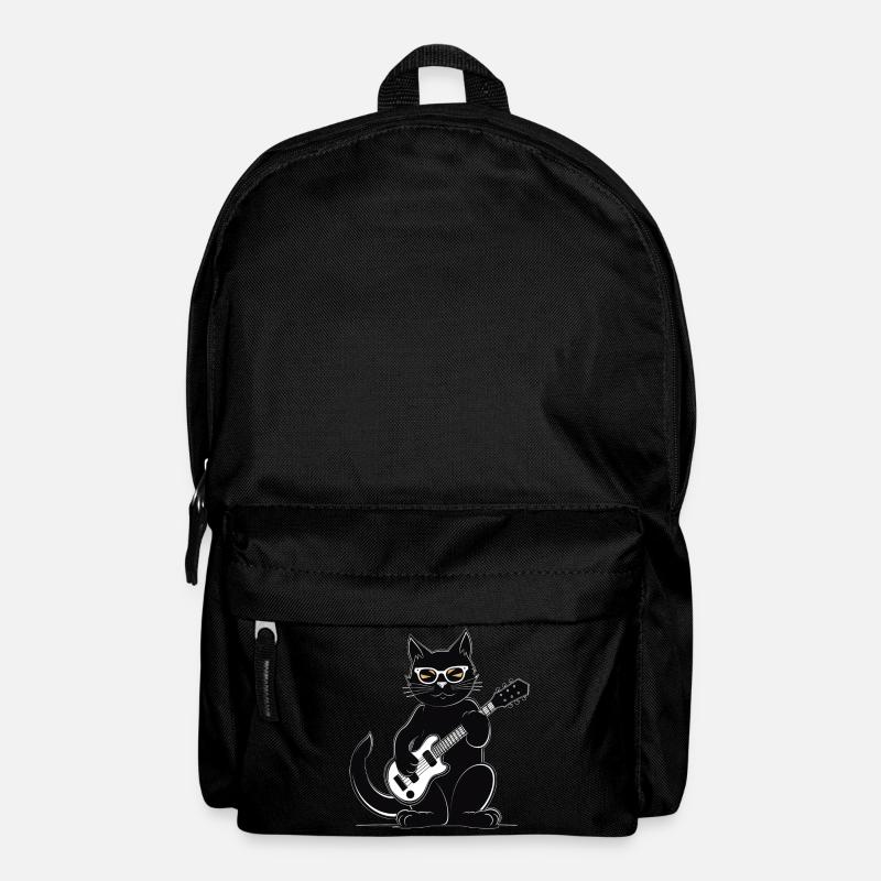 Katze spielt Gitarre - Rucksack - Schwarz