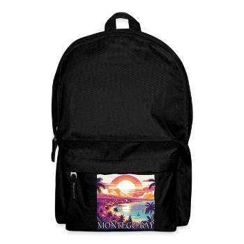 Montego Bay Jamaïque coucher de soleil violet couleurs Design - Sac à dos - noir - Devant