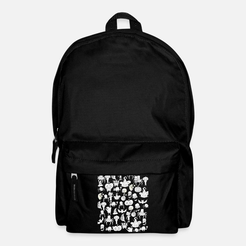 Creepy Halloween Drawings Black and White - Backpack - black