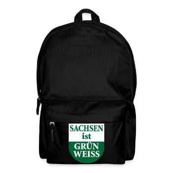 Sachsen ist grün weiß Landesflagge - Rucksack - Schwarz - Vorne