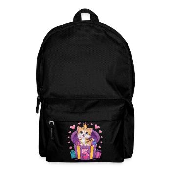 Süße Katze - 5. Geburtstag - 5 Jahre - Rucksack - Schwarz - Vorne