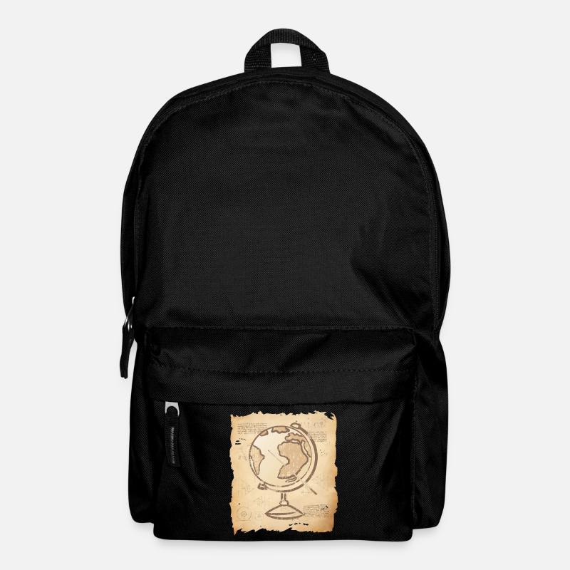 Geografie - Vintage Globus & Zeigestock - Rucksack - Schwarz