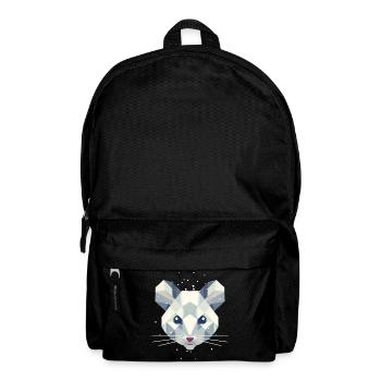 Geometric Snow Mouse – Winter Animal Portrait - Backpack - black - Front