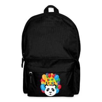 Pandabär mit Luftballons und Happy Birthday. - Rucksack - Schwarz - Vorne
