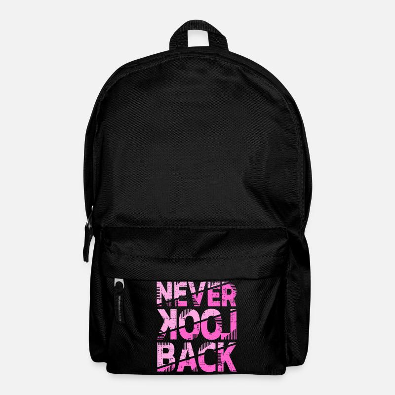 Never Look Back Motivational Design - Backpack - black
