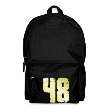 48 Zahl Vintage - Rucksack - Schwarz - Vorne