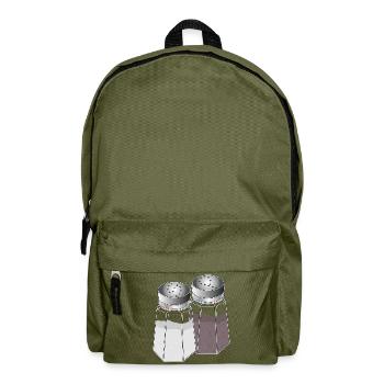 Duo classique sel et poivre – Assaisonnement élégant - Sac à dos - vert olive - Devant