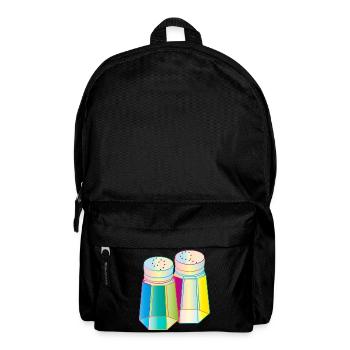 Salz & Pfeffer im Prisma-Glas – Farbenfrohe Würze - Rucksack - Schwarz - Vorne