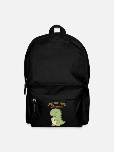 Follow Your Dreams - Cute Dino Design - Backpack - black