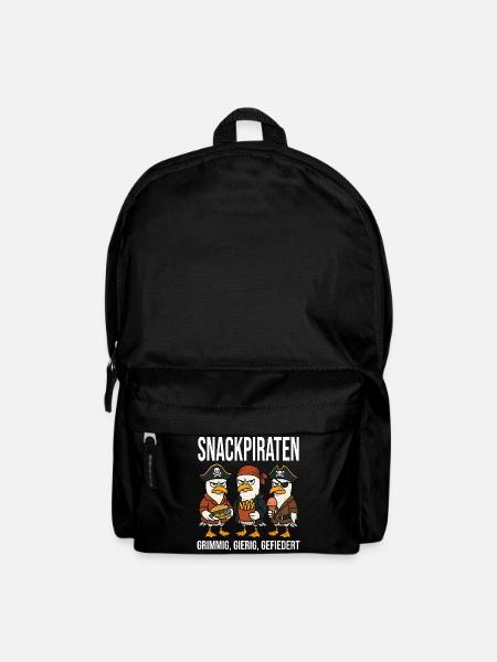 Snackpiraten Möwen Nordsee Ostsee Lustig - Rucksack - Schwarz