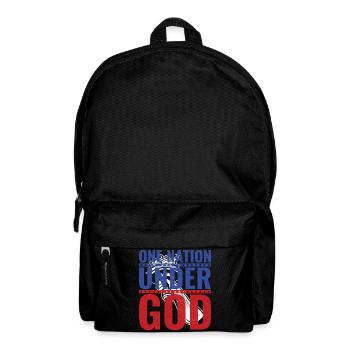 Patriotic design with US flag and hand - Backpack - black - Front