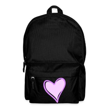Cœur violet avec contour noir - Sac à dos - noir - Devant