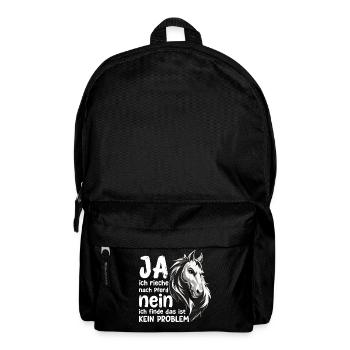 Horse Saying with Horse Head Statement Hobby - Backpack - black - Front