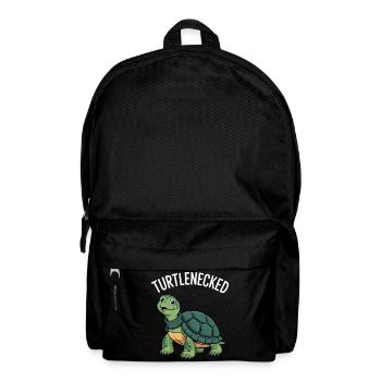 Turtlenecked Turtle Pun Humor - Backpack - black - Front