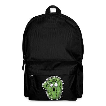 Cactus Panic Cartoon - Backpack - black - Front