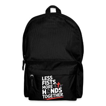 Less Fists More Hands Together Prayer - Backpack - black - Front