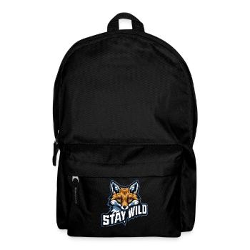 STAY WILD – Natur & Abenteuer Motiv - Rucksack - Schwarz - Vorne