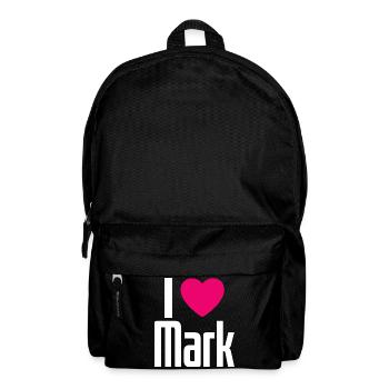I Love Mark Pinkes Herz Ich liebe Mark - Rucksack - Schwarz - Vorne