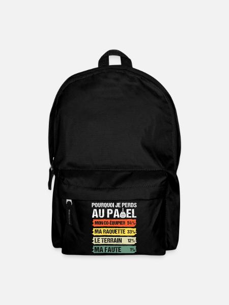 Pourquoi Je Perds Au Padel Humour Cadeau Vintage - Sac à dos - noir