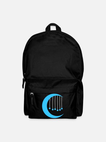 Lune bleue avec carillon à vent - Sac à dos - noir