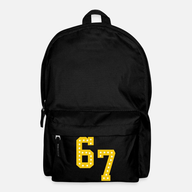 Gelbe Zahlenlichter 6 7 - Rucksack - Schwarz
