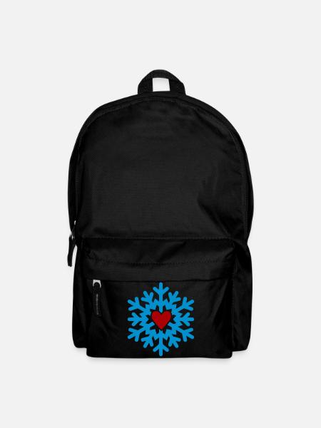 Winter Heart Snowflake - Backpack - black