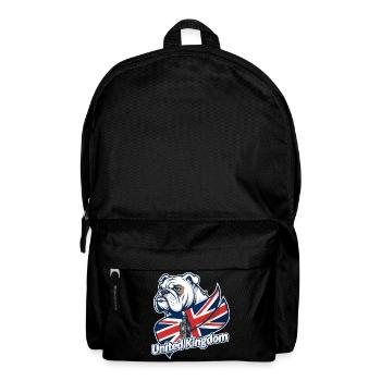 Bulldog with UK flag and Big Ben - Backpack - black - Front
