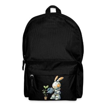 Robot rabbit watering plant - Backpack - black - Front