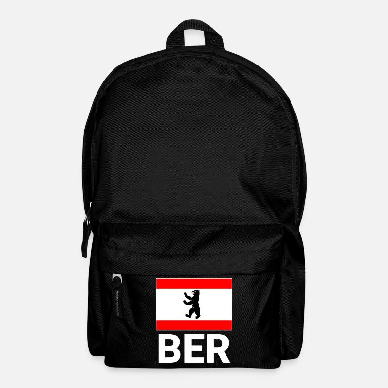 Berliner Flagge mit BER Abkürzung - Rucksack - Schwarz