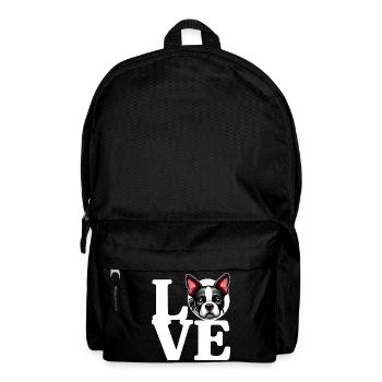 LOVE Boston Terrier Dog Dog Lover Funny - Backpack - black - Front