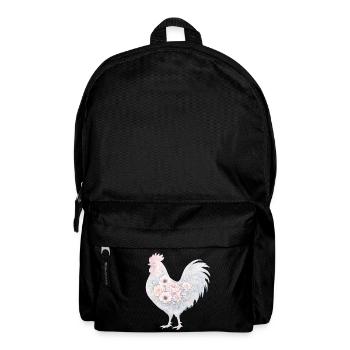 Hahn Blumen Aquarell - Rucksack - Schwarz - Vorne