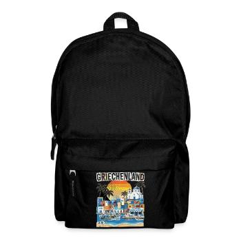 Griechenland Urlaub Vintage Strand - Rucksack - Schwarz - Vorne