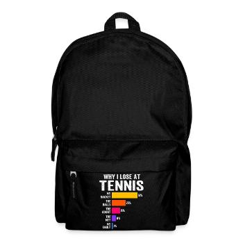 Warum ich beim Tennis verliere - Rucksack - Schwarz - Vorne