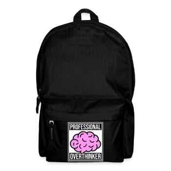 Professional Overthinker Lustig Grübeln Angst Logo - Rucksack - Schwarz - Vorne