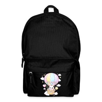 Pastell-Kaninchenballon im Himmel - Rucksack - Schwarz - Vorne