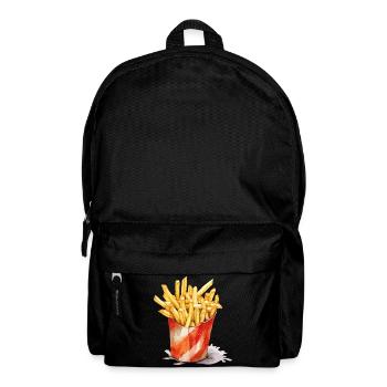 Watercolor French Fries Mug - Backpack - black - Front