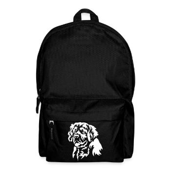 Clumber Spaniel Kopf "Black Edition" - Rucksack - Schwarz - Vorne