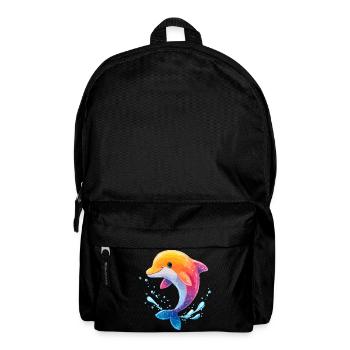 Farbiger Delfin Spritz - Rucksack - Schwarz - Vorne