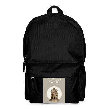 Always Aware Funny Meerkat - Rucksack - Schwarz - Vorne